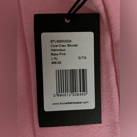 BNWT Brunette the Label BLONDE Classic Crew Sweatshirt - Picture 2 of 4